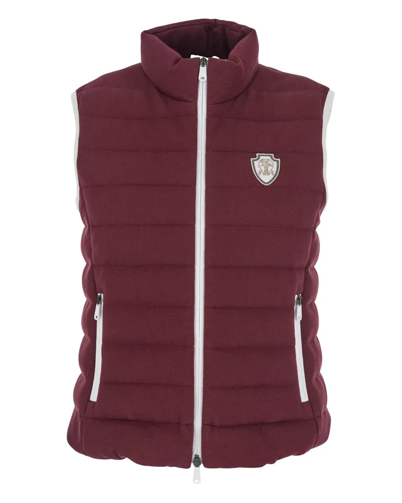Brunello Cucinelli Gesteppte Weste mit Logo-Schild - Rot Rot