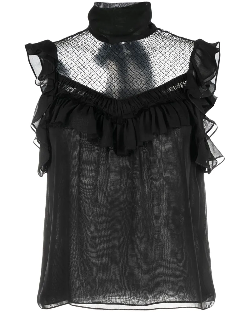 Dorothee Schumacher Top mit Kontrasteinsatz - Schwarz Schwarz