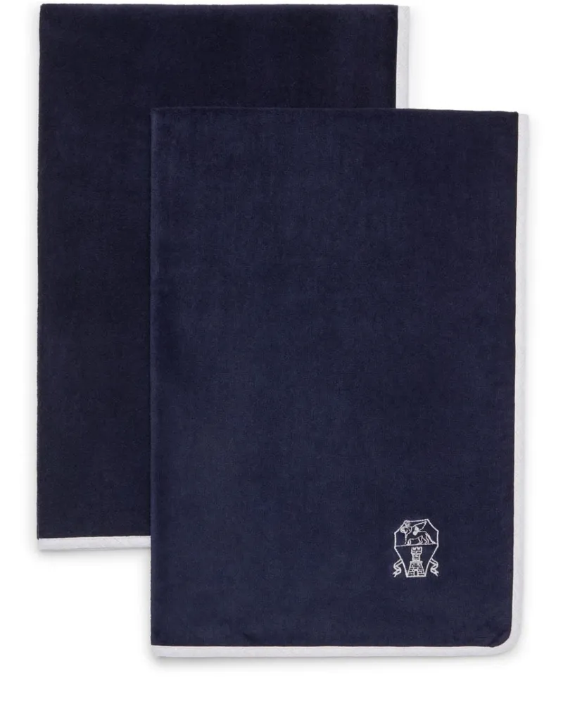 Brunello Cucinelli Handtücher aus Frottee (2er-Set) - Blau Blau