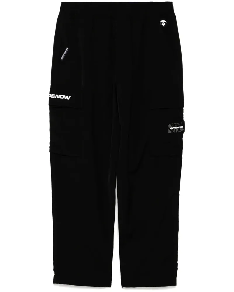 BAPE Cargohose mit Moonface-Logo - Schwarz Schwarz