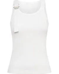 Dion Lee Geripptes Tanktop mit Gürteldetail Weiß