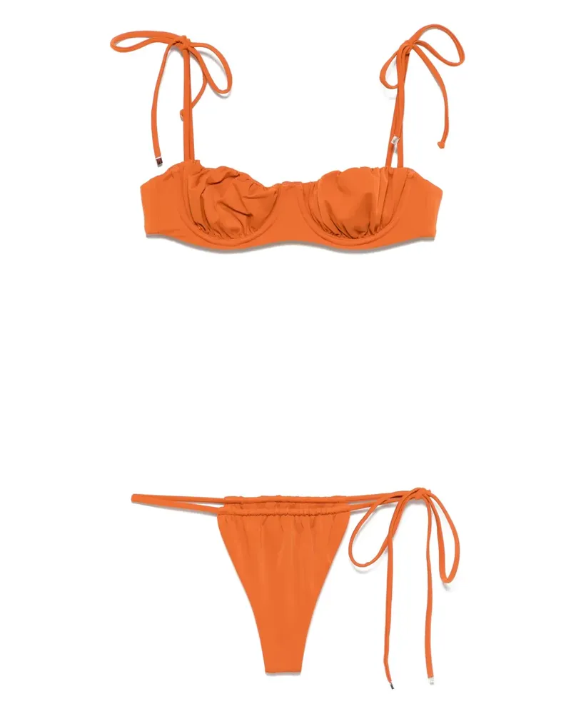 ATTICO Bikini mit gerafften Details - Orange Orange