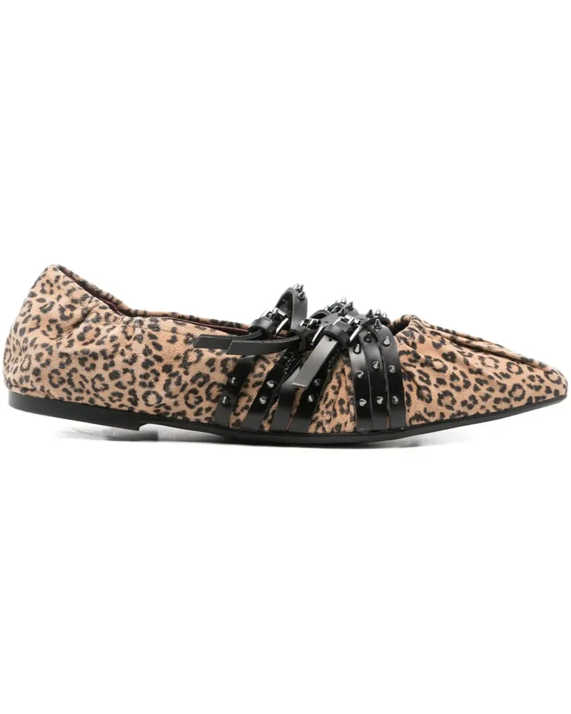 ash Brenda Ballerinas mit Animal-Print - Nude Nude