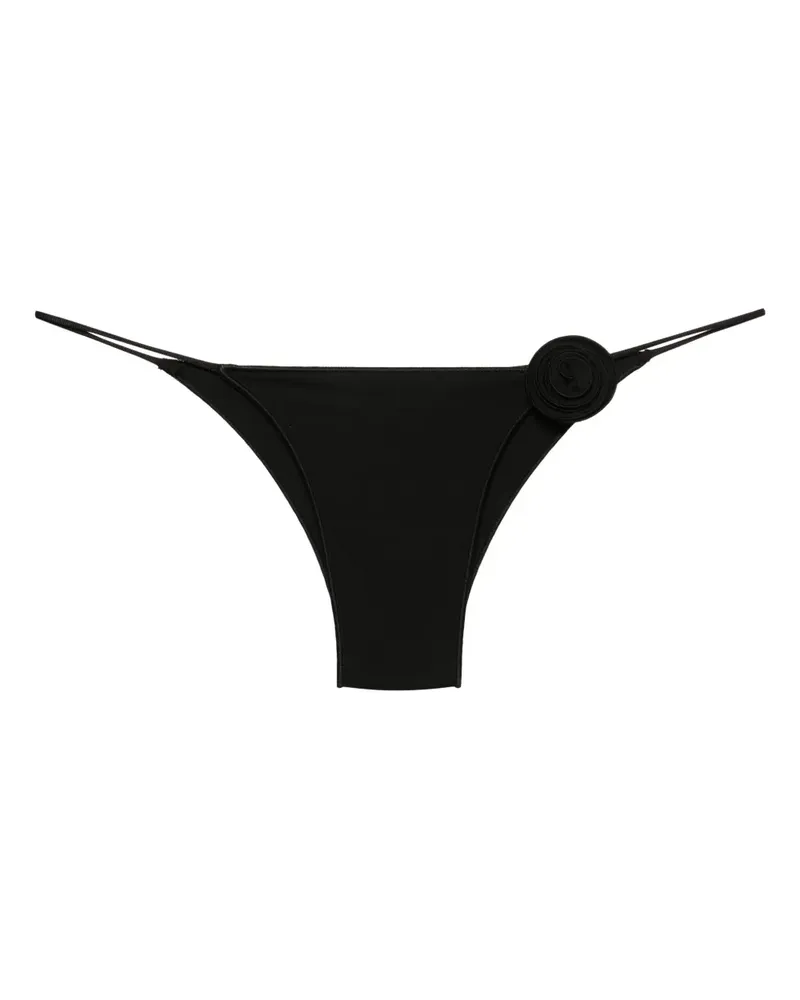 La Reveche Ashar Bikinihöschen mit Blumenapplikation - Schwarz Schwarz