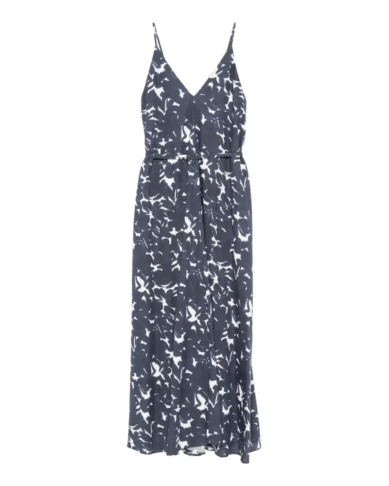 XACUS Amelia abstract-print maxi dress - Blau Blau