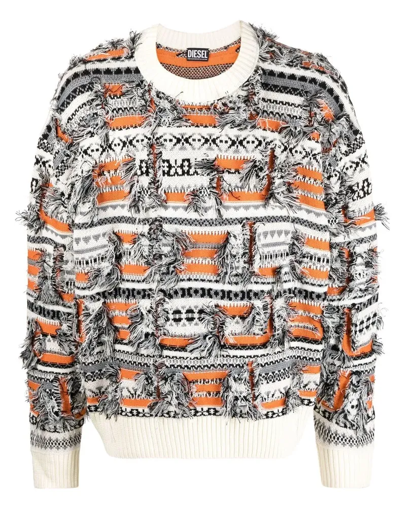 Diesel K-Asimir Intarsien-Pullover - Weiß Weiß