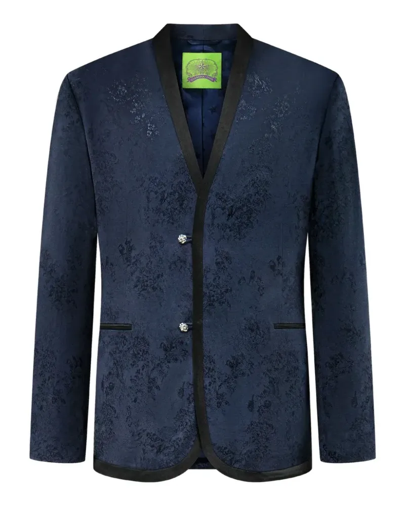 Shanghai Tang floral-pattern blazer - Blau Blau