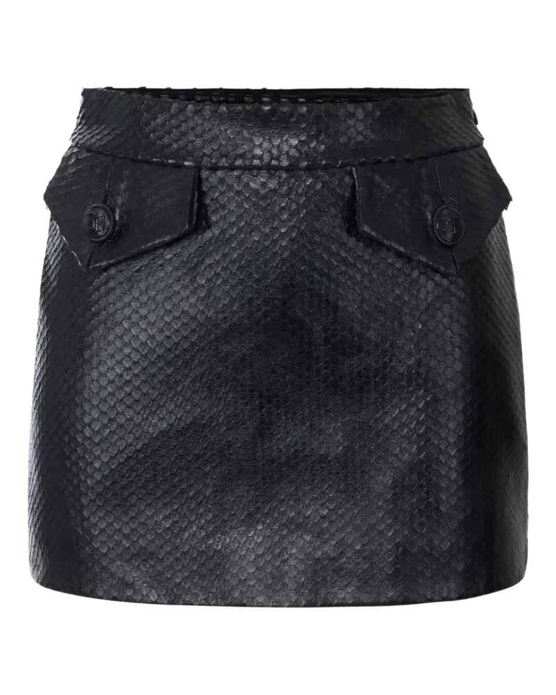 Elisabetta Franchi Minirock mit Fischschuppenmuster - Schwarz Schwarz