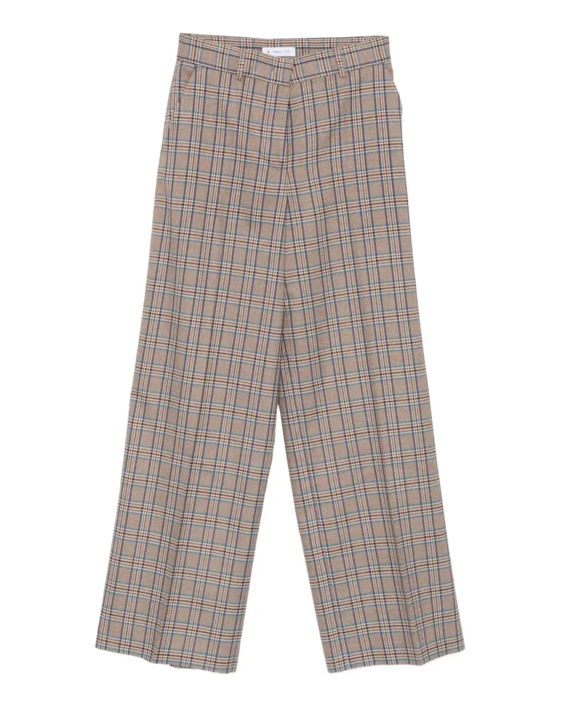 Manuel Ritz Gerade Hose mit Karomuster - Braun Braun
