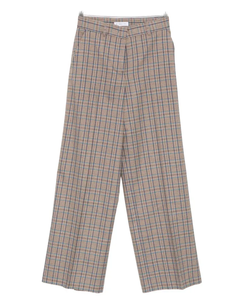 Manuel Ritz checked straight trousers - Braun Braun