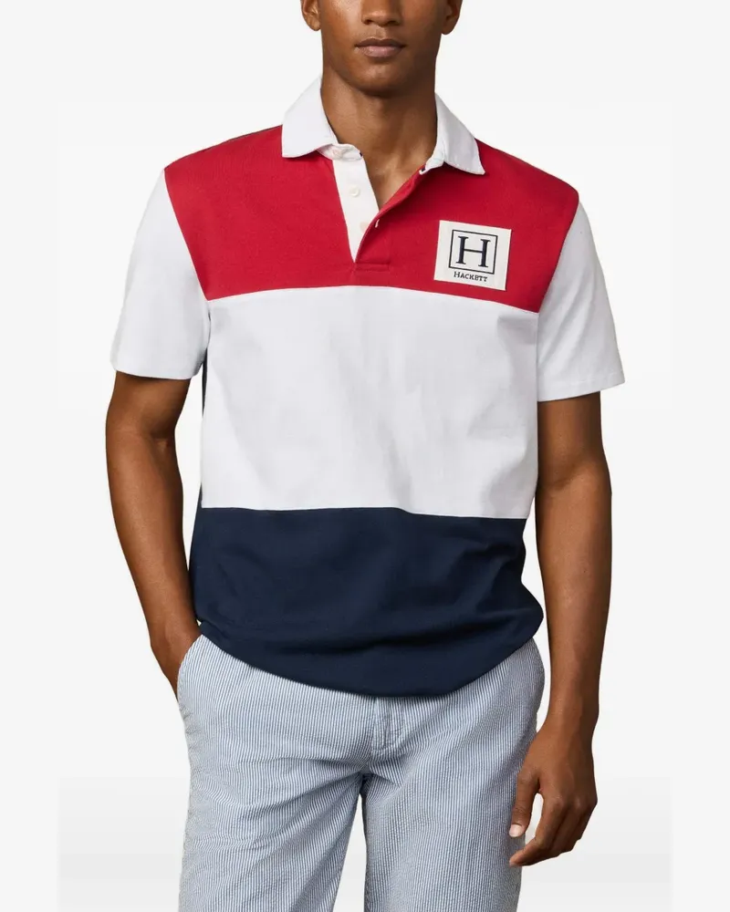 Hackett Poloshirt in Colour-Block-Optik - Rot Rot
