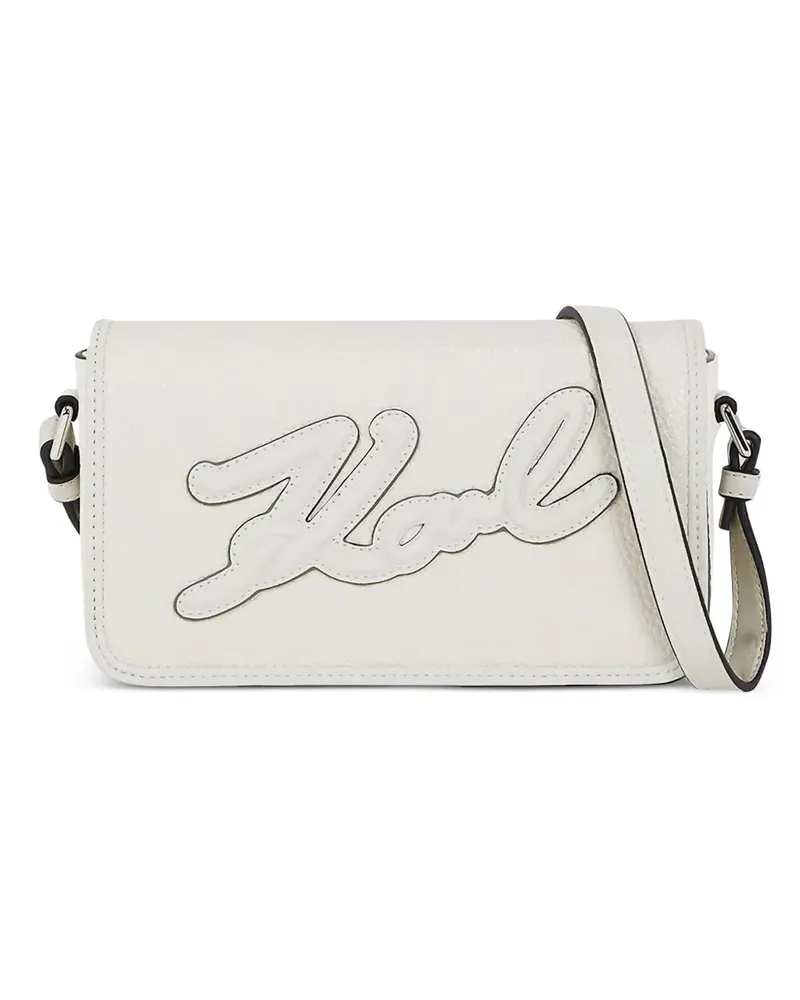 Karl Lagerfeld K/Skuare Umhängetasche mit Logo-Schild - Weiß Weiß