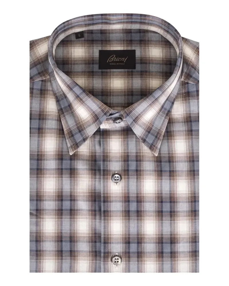 Brioni Hemd mit Karomuster - Nude Nude