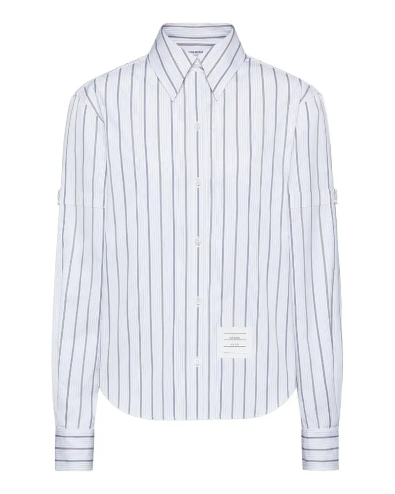 Thom Browne Gestreiftes Hemd - Weiß Weiß