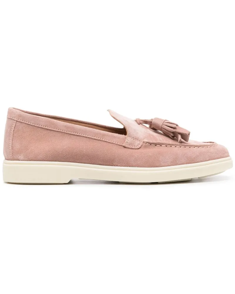 Santoni Loafer aus Wildleder mit Quasten - Rosa Rosa