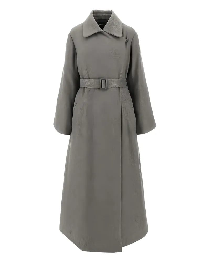 Emporio Armani Mantel mit Gürtel - Grau Grau