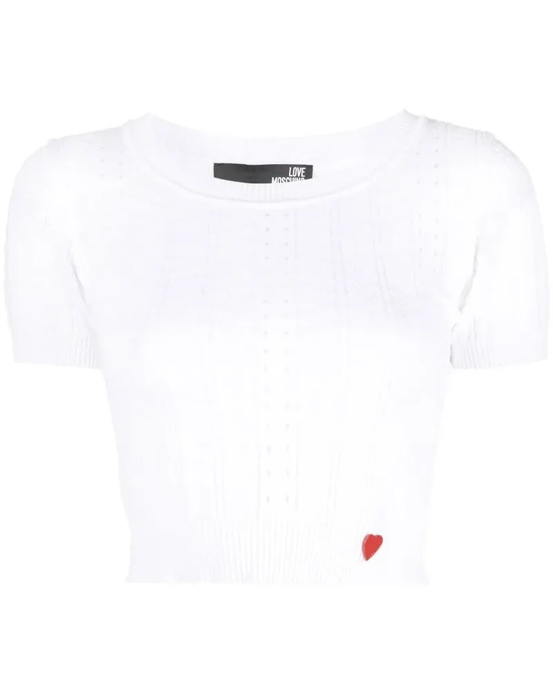 Moschino Tanktop mit Logo-Schild - Weiß Weiß