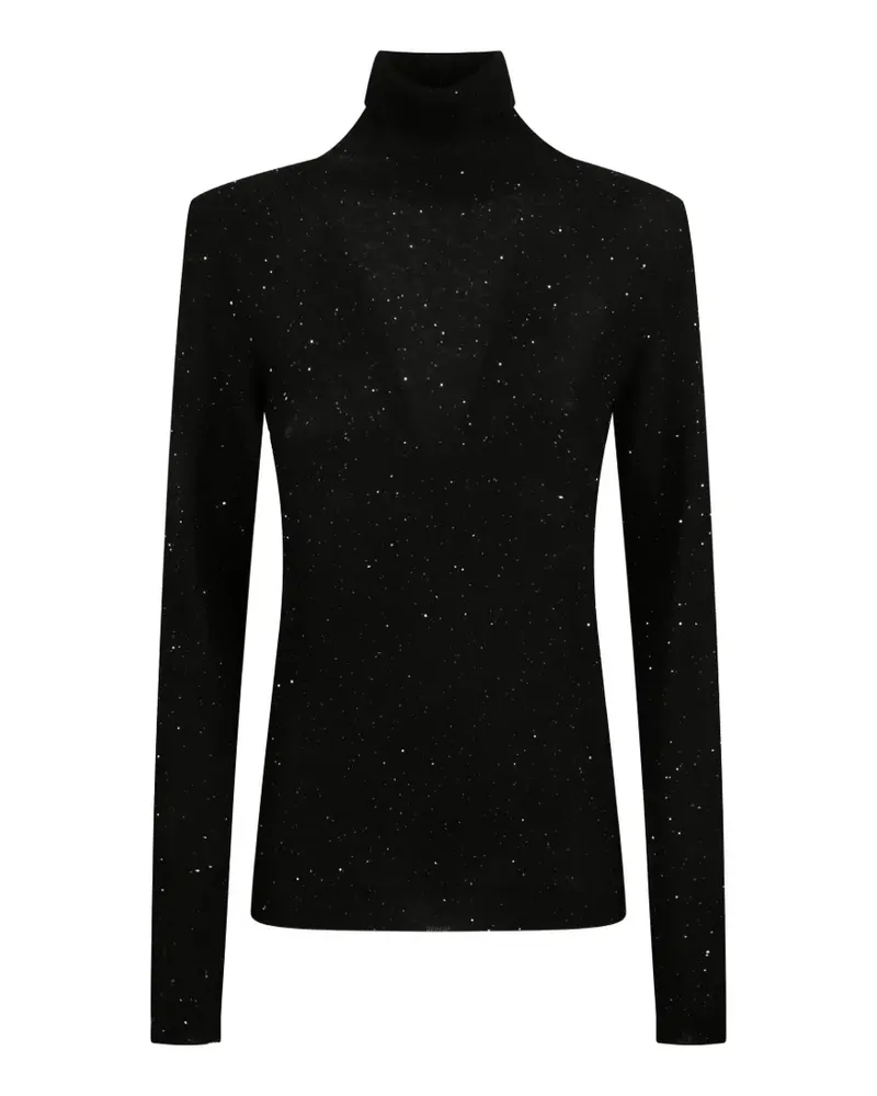 Fabiana Filippi Rollkragenoberteil in Glitter-Optik - Schwarz Schwarz