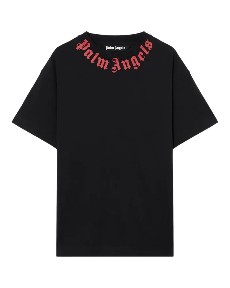 Palm Angels neck-logo T-shirt - Schwarz Schwarz