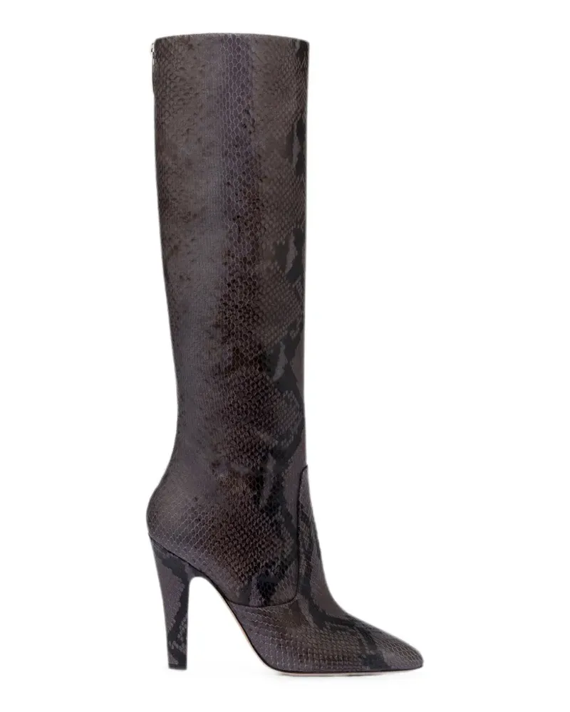 Paris Texas Elsa snakeskin-effect boots - Grau Grau