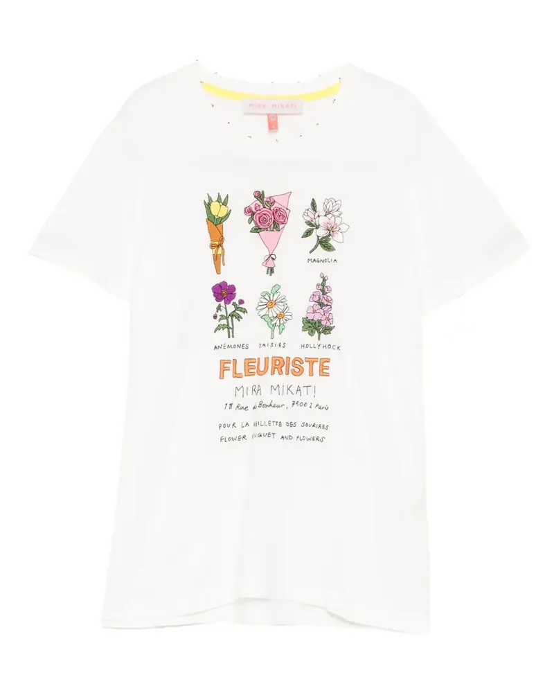 Mira Mikati T-Shirt mit Blumenprint - Weiß Weiß