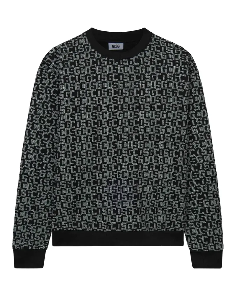 GCDS Sweatshirt mit Monogramm-Print - Schwarz Schwarz
