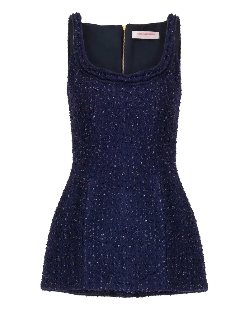 Carolina Herrera New York Oberteil aus Tweed - Blau Blau