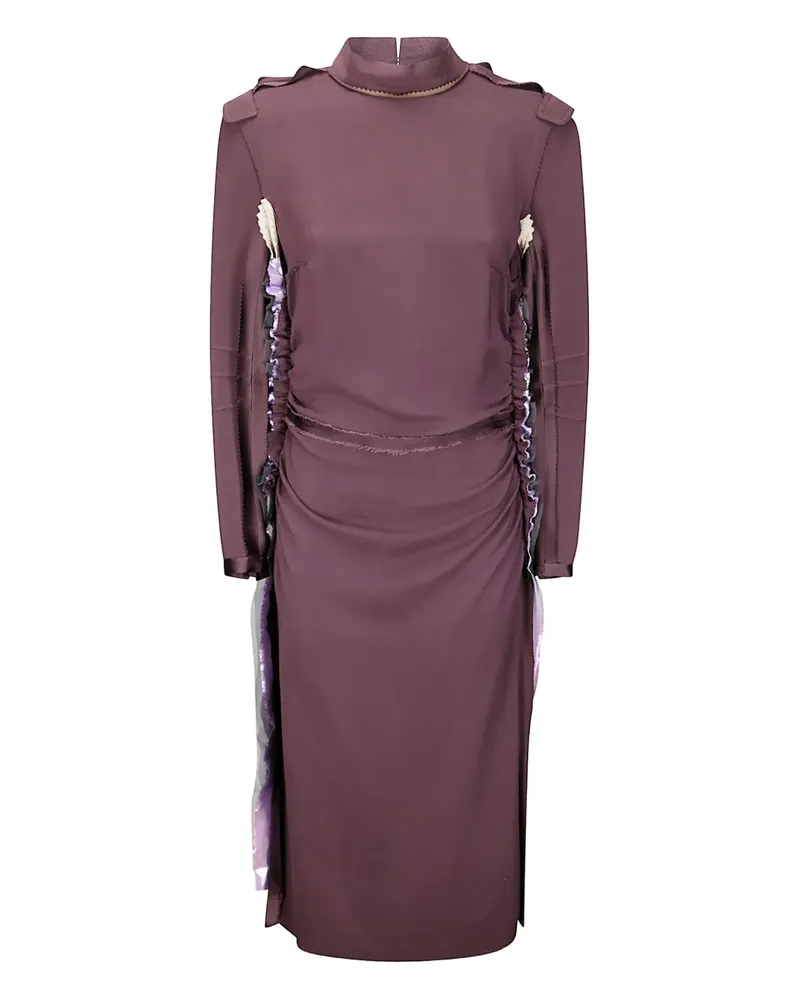 Maison Margiela Gerüschtes Midikleid mit tiefen Trägern - Violett Violett