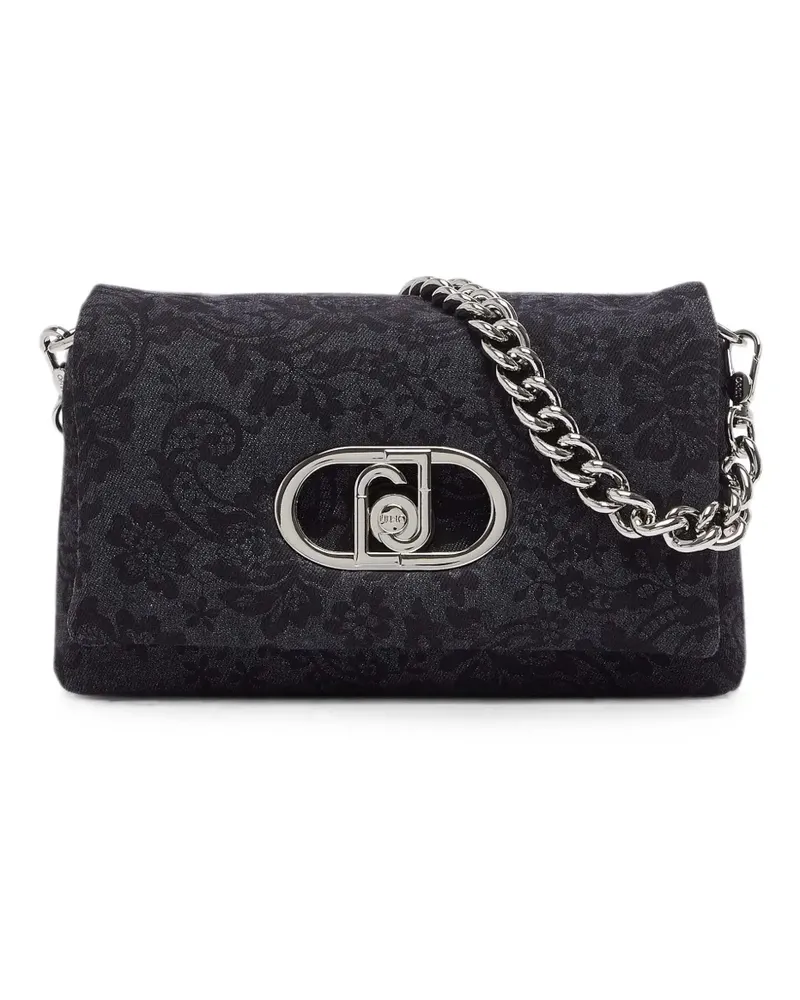 Liu Jo medium LaPuffy bag in printed denim - Grau Grau