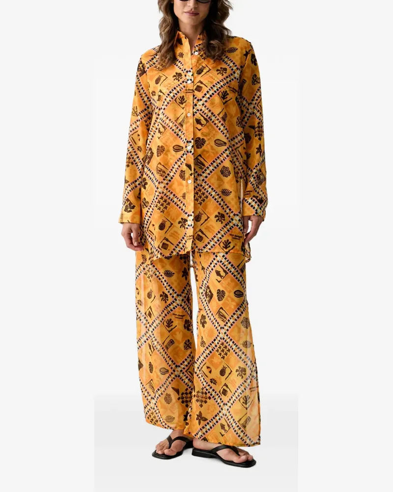 Kurt Geiger Resort Hemdkleid mit grafischem Print - Orange Orange