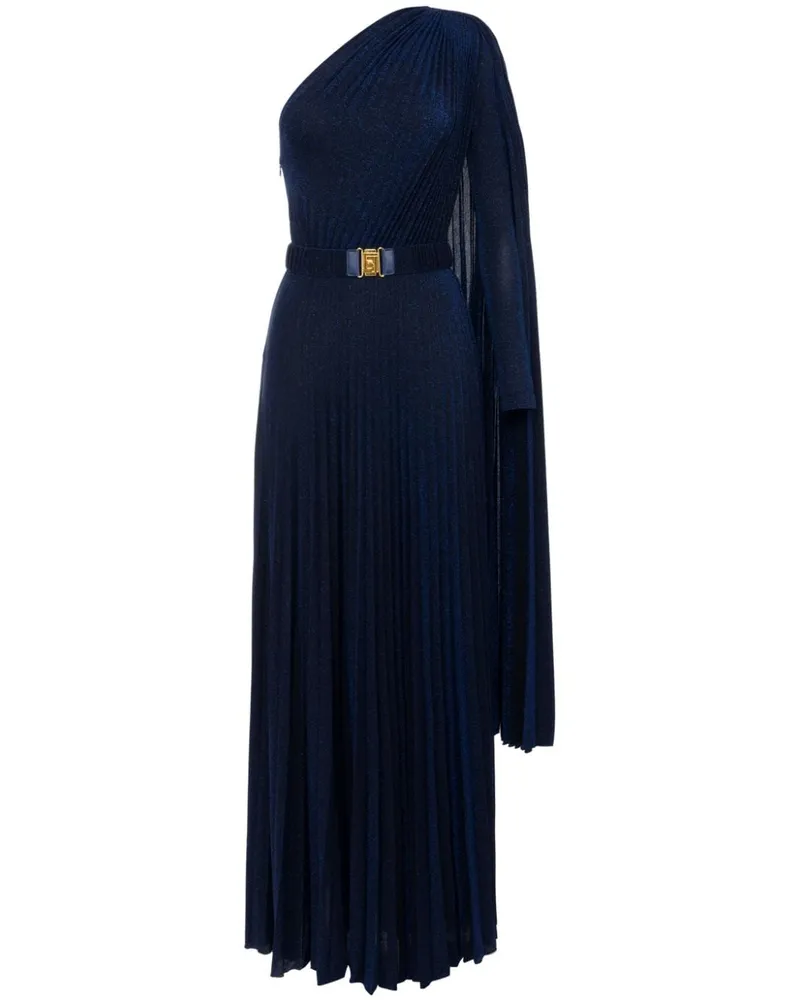 Elisabetta Franchi Asymmetrische Plisseerobe - Blau Blau