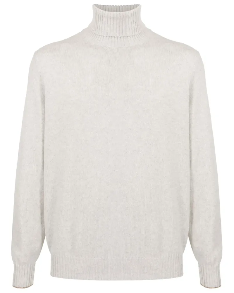 Brunello Cucinelli Kaschmirpullover mit Rollkragen - Nude Nude