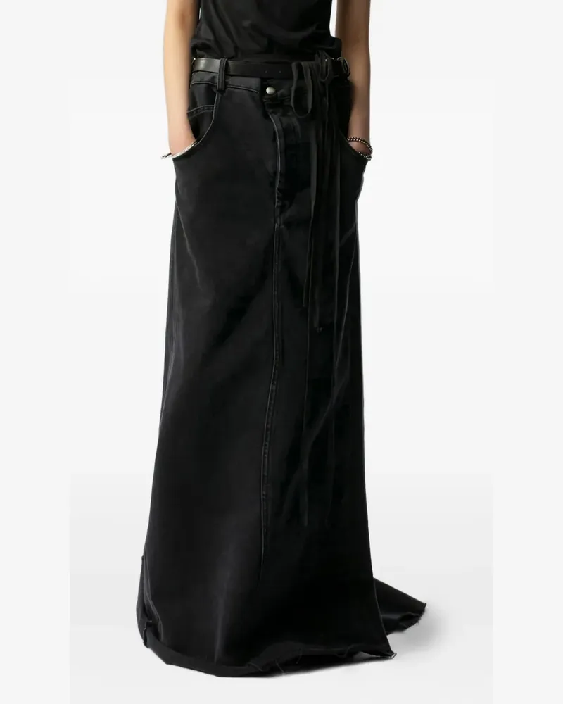 Ann Demeulemeester Goele Jeans-Maxirock mit hohem Bund - Schwarz Schwarz