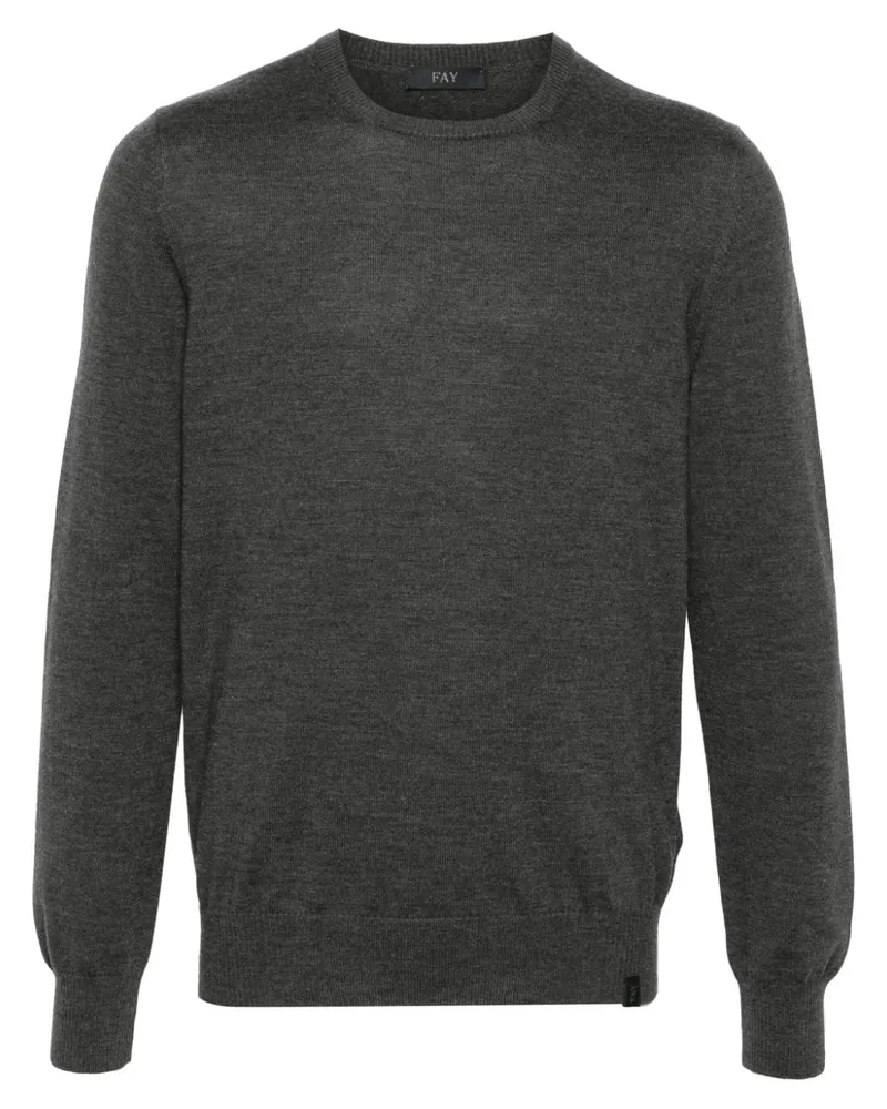 Fay Pullover mit rundem Ausschnitt - Grau Grau