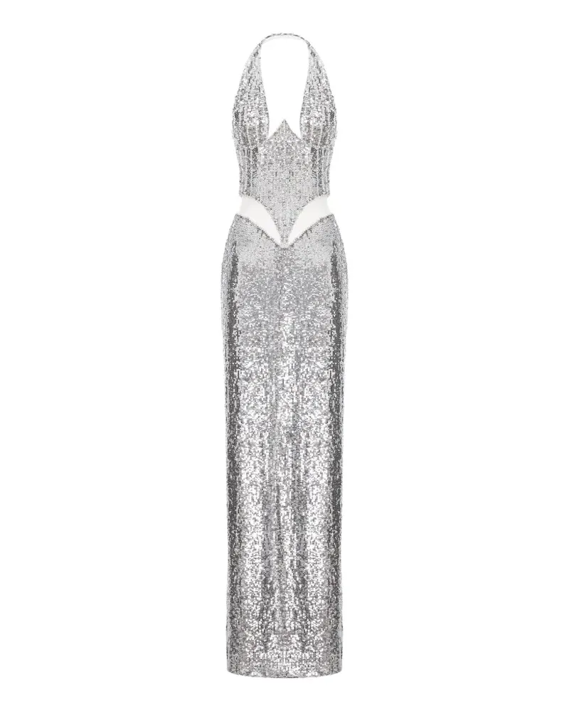 Cristina Savulescu The Glow Maxikleid mit Pailletten - Silber Silber