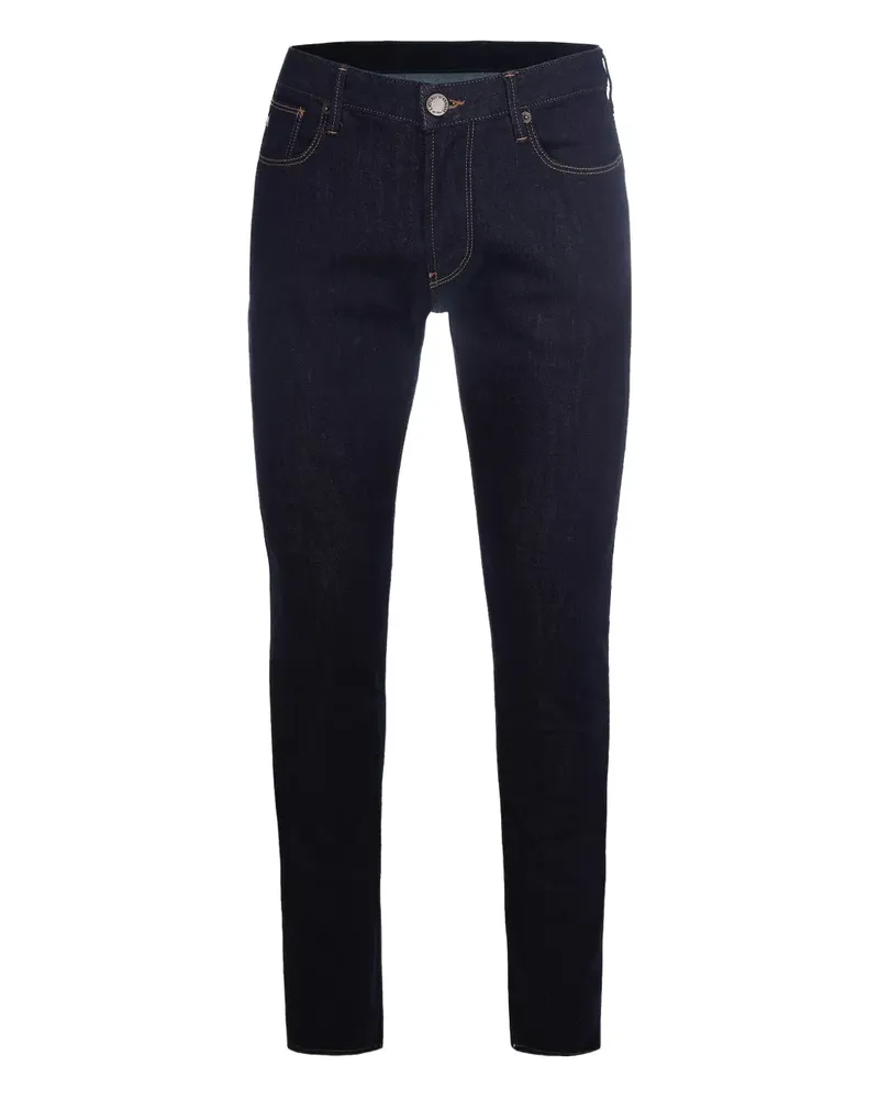 Emporio Armani logo-patch jeans - Blau Blau
