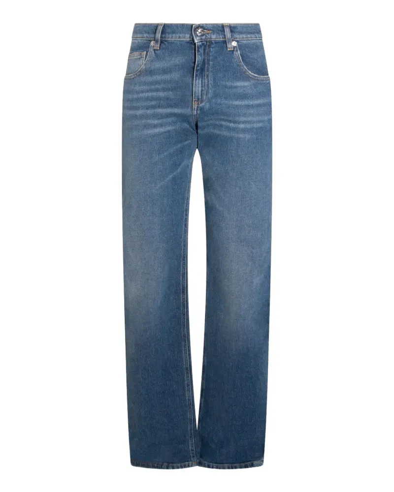 Blumarine distressed straight trousers - Blau Blau