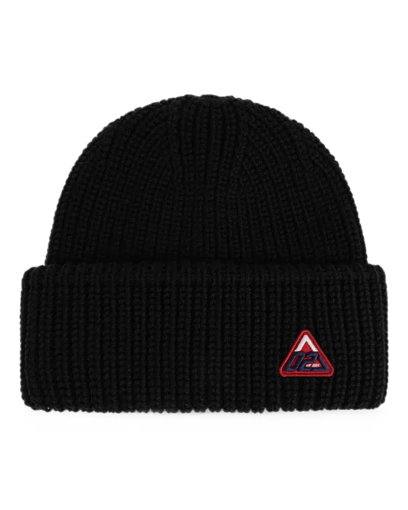 Dsquared2 logo-patch ribbed beanie hat - Schwarz Schwarz