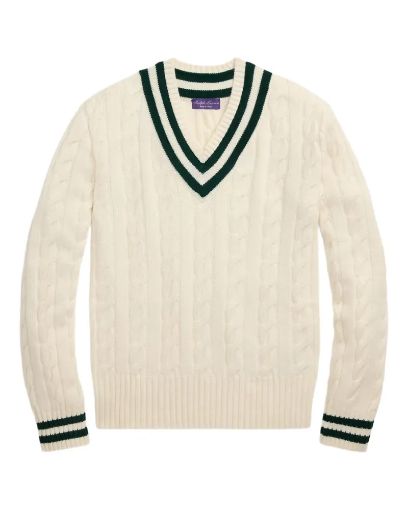 Ralph Lauren Pullover mit Zopfmuster - Weiß Weiß
