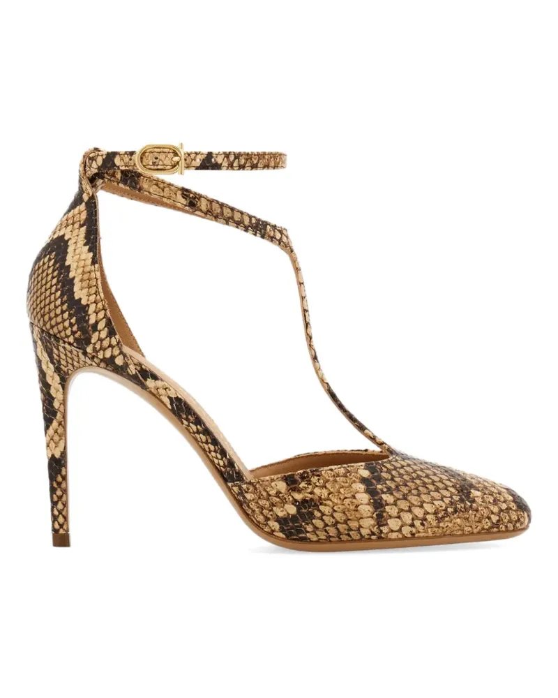 Ferragamo T-strap stiletto pumps - Nude Nude