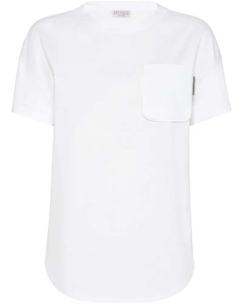 Brunello Cucinelli T-Shirt mit rundem Ausschnitt - Weiß Weiß