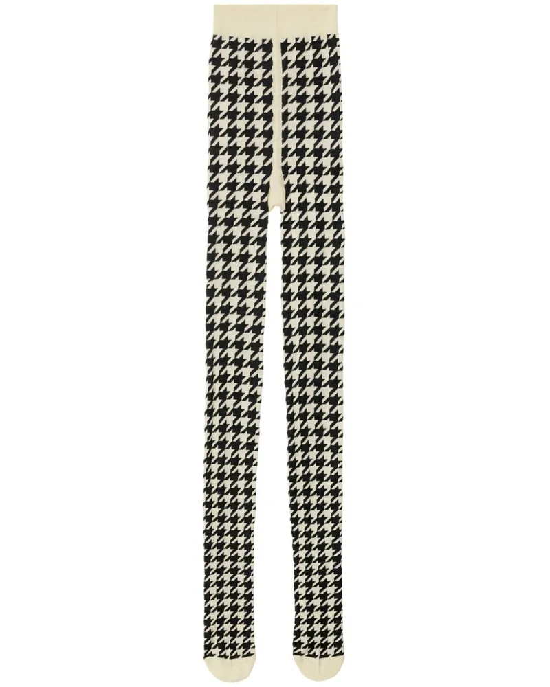 Burberry Strumpfhose mit Fischgrätenmuster - Nude Nude