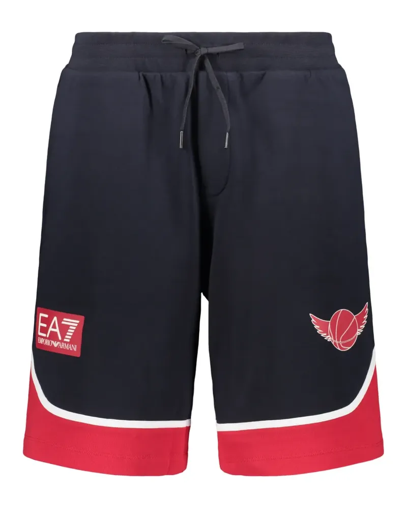 EA7 logo-print drawstring shorts - Blau Blau