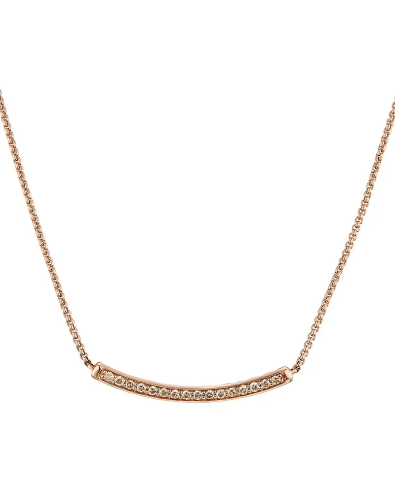 David Yurman 18kt Petit Pavé Bar Rotgoldhalskette mit Diamanten 1,25mm Gold