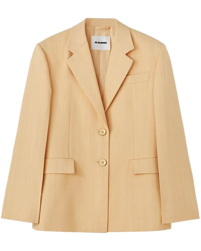 Jil Sander Einreihiger Blazer aus Krepp Orange