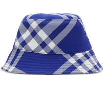 Karierter Fischerhut mit Ziernaht - Blau