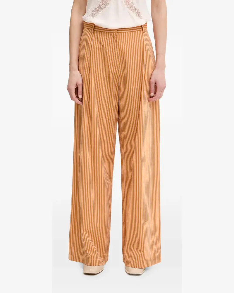 Sessùn Provencia striped pleated trousers - Orange Orange