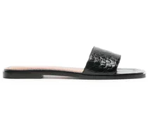Sandalen mit Kroko-Effekt - Schwarz