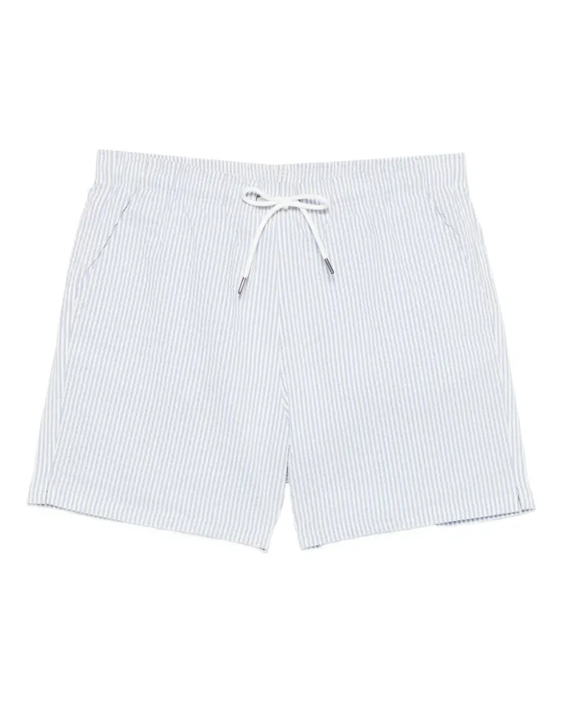 Profuomo striped seersucker swim shorts - Weiß Weiß