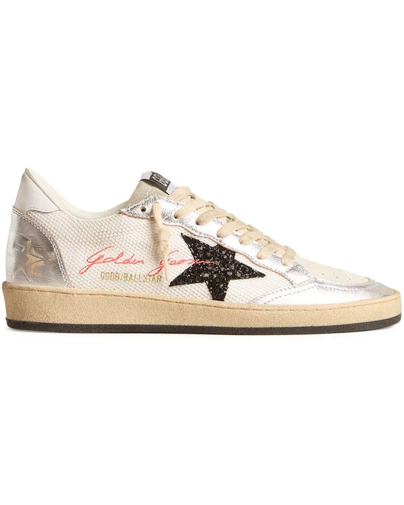 Golden Goose Ballstar Sneakers mit Metallic-Einsatz - Weiß Weiß